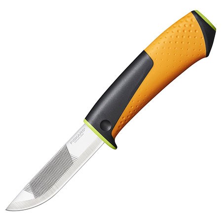 Нож для тяжелых работ с точилкой Fiskars (156018)